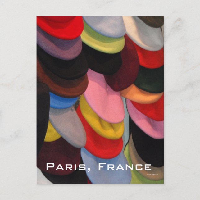 Farbenfrohe Berets Postkarte (Vorderseite)