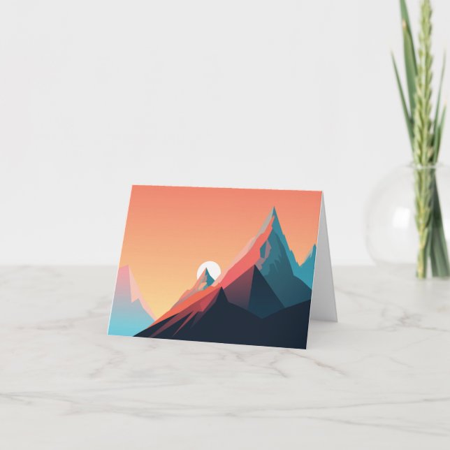 Farbenfrohe Berglandschaft Dankeskarte (Vorderseite)