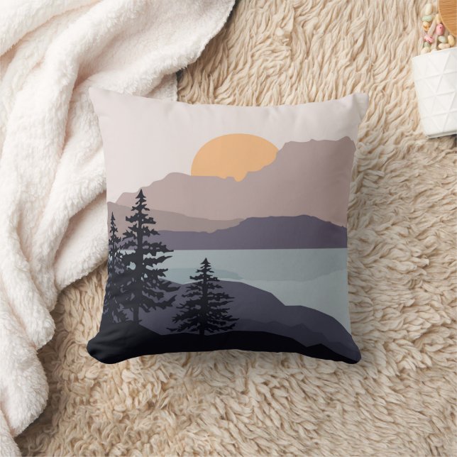 Farbenfrohe Berglandschaft Kissen (Decke)