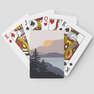 Farbenfrohe Berglandschaft Spielkarten