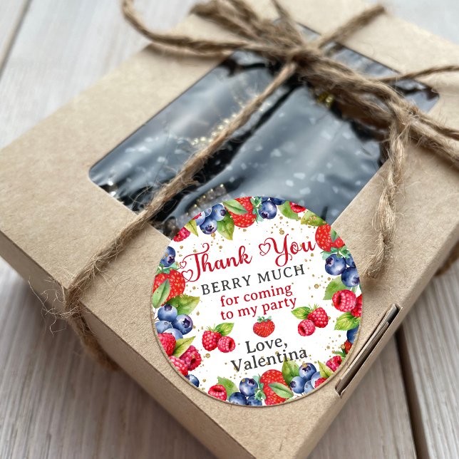 Farbenfrohe Berries Vielen Dank Berry Much Geburts Runder Aufkleber (Von Creator hochgeladen)