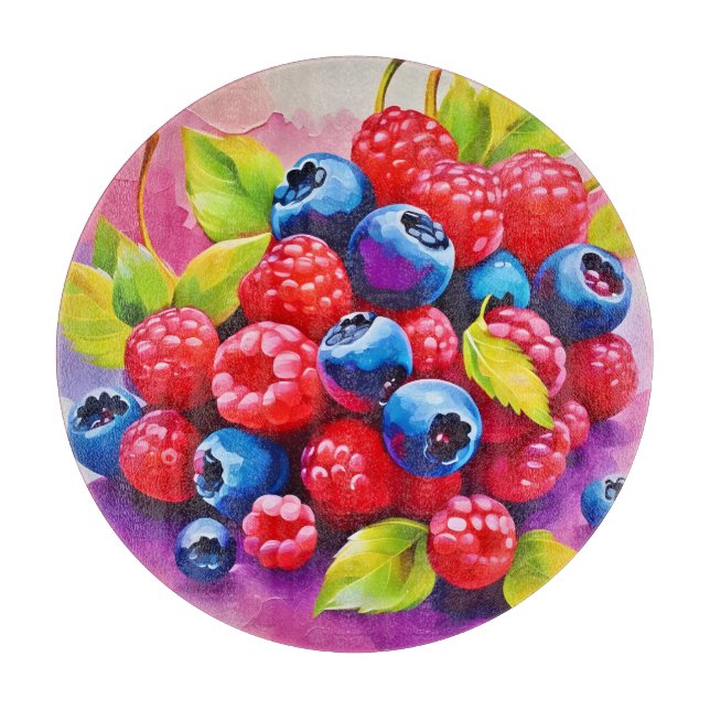 Farbenfrohe Berry Fest Schneidebrett (Vorderseite)
