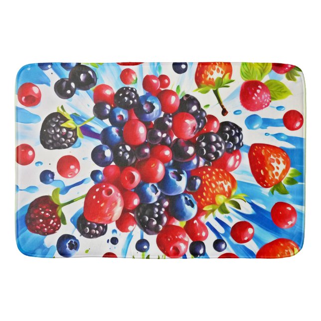 Farbenfrohe Berry Fiesta Design Badematte (Vorderseite)