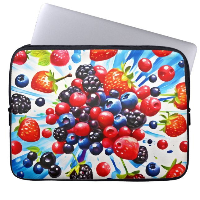 Farbenfrohe Berry Fiesta Design Laptopschutzhülle (Vorderseite)