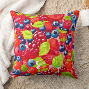 Farbenfrohe Berry Pattern Kissen