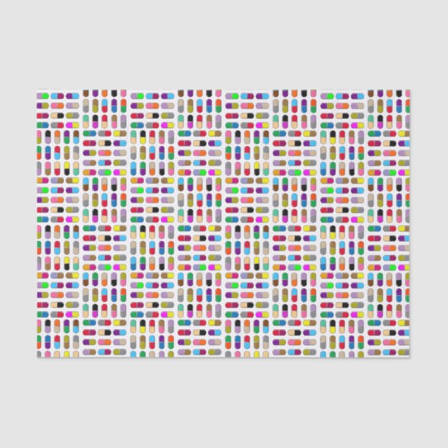 Farbenfrohe Besserungspillen Seidenpapier (Vorderseite)