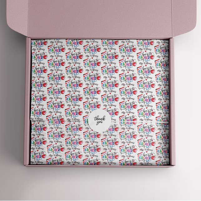 Farbenfrohe beste Lehrerin je Typografie Seidenpapier (Von Creator hochgeladen)