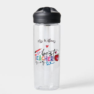 Farbenfrohe beste Lehrerin je Typografie Trinkflasche