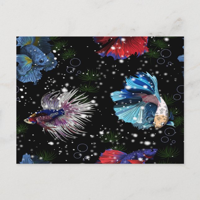 Farbenfrohe Betta Fish Postkarte (Vorderseite)