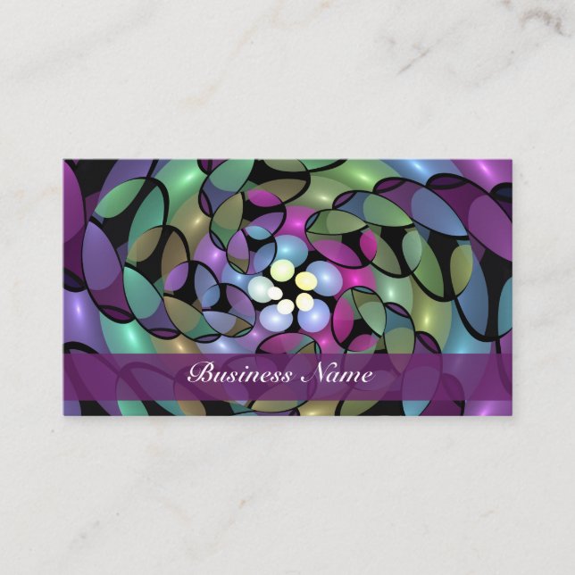 Farbenfrohe Bewegungen Abstrakt auffällig Fraktal  Visitenkarte (Vorderseite)