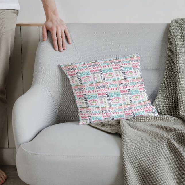 Farbenfrohe Bibliothekswörter Subway Art Kissen (Von Creator hochgeladen)