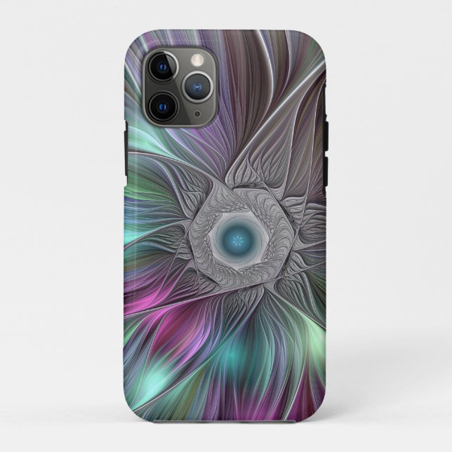 Farbenfrohe Big Blume Abstrakte Trippy Fraktal Art Case-Mate iPhone Hülle (Rückseite)