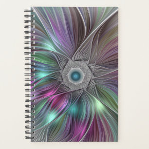 Farbenfrohe Big Blume Abstrakte Trippy Fraktal Art Planer