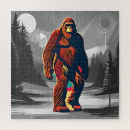 Farbenfrohe Bigfoot glauben an das Unglaubliche Puzzle