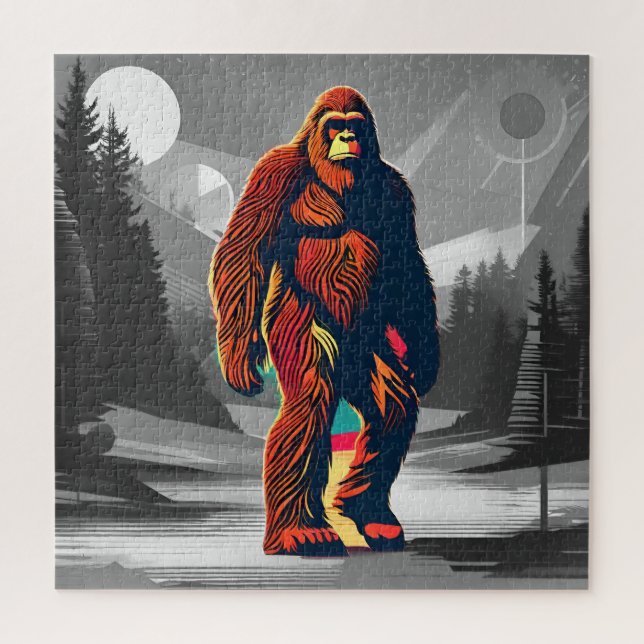 Farbenfrohe Bigfoot glauben an das Unglaubliche Puzzle (Vertikal)