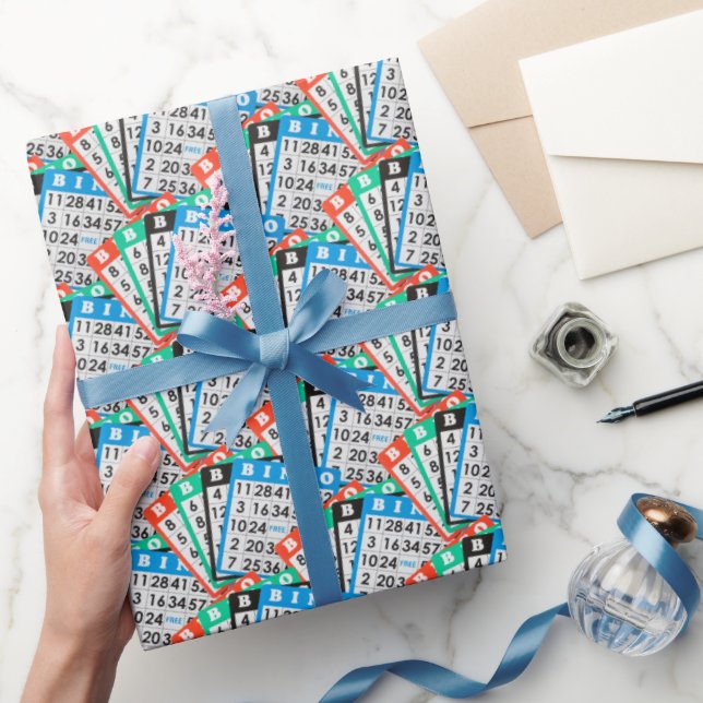 Farbenfrohe Bingokartensammlung Geschenkpapier (Schenken)