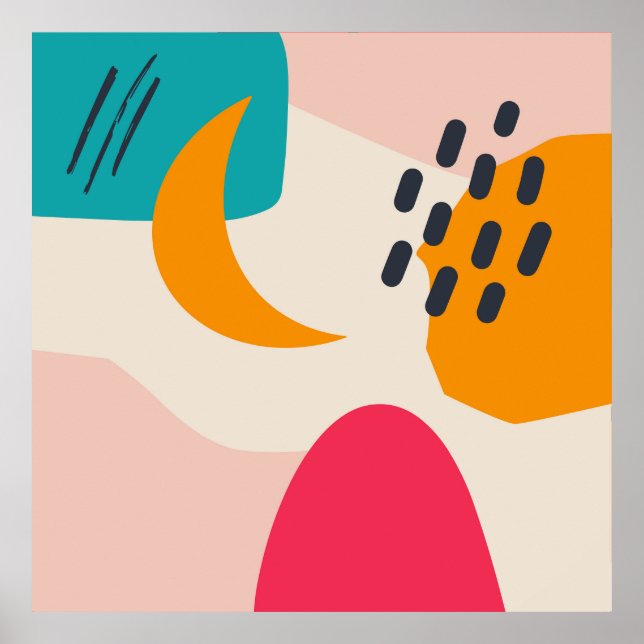 Farbenfrohe, Bio Form moderne Kunst Poster (Vorne)