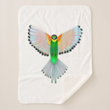 Farbenfrohe Bird Sherpa Blanket