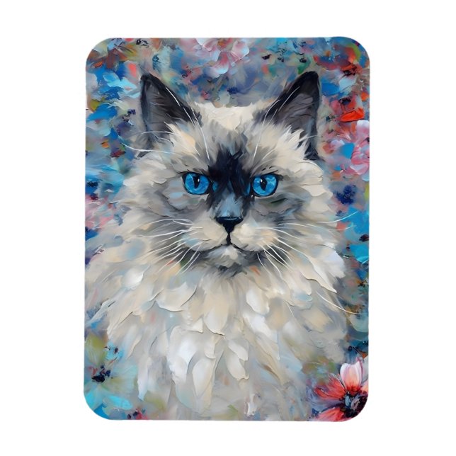 Farbenfrohe Birman Cat Magnet (Vertikal)