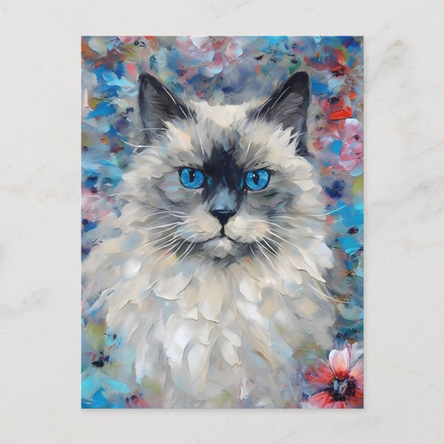 Farbenfrohe Birman Cat Postkarte (Vorderseite)