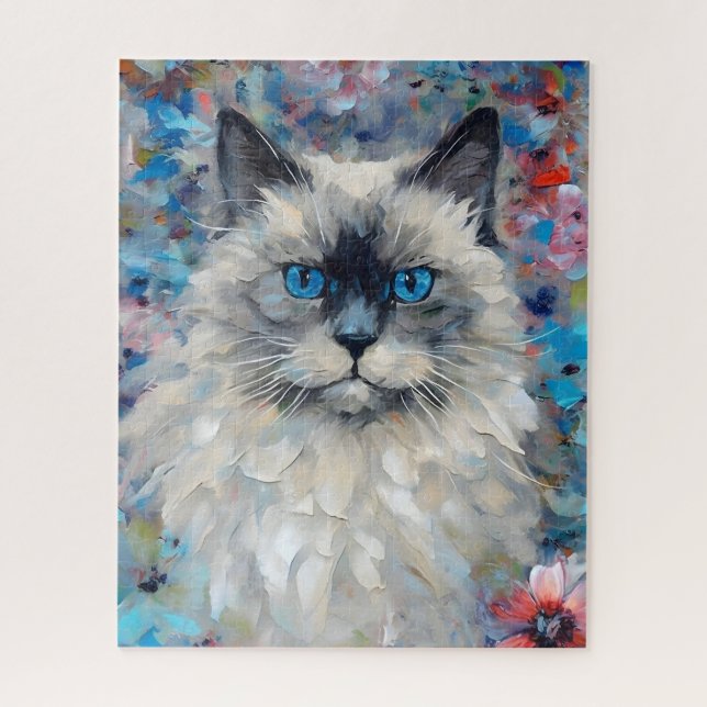 Farbenfrohe Birman Cat Puzzle (Vertikal)