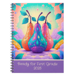 Farbenfrohe Birne für 1. Klasse 2025 Notizblock