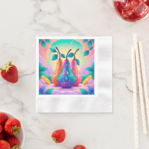 Farbenfrohe Birne Serviette