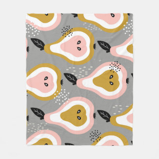 Farbenfrohe Birnen, Vintages Muster. Fleecedecke