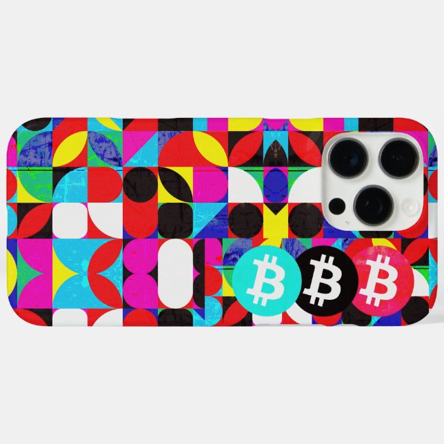 Farbenfrohe Bitcoin (Vibrant HD) Case-Mate iPhone Hülle (Rückseite (Horizontal))