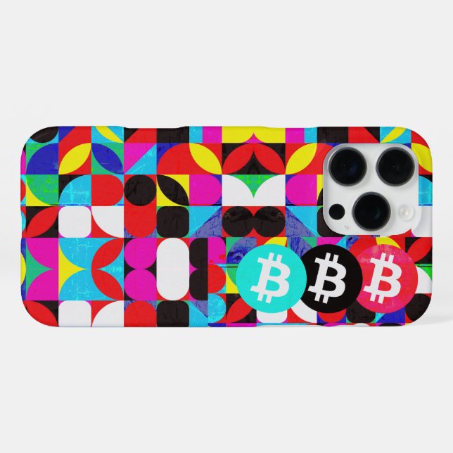 Farbenfrohe Bitcoin (Vibrant HD) iPhone Hülle (Rückseite (Horizontal))