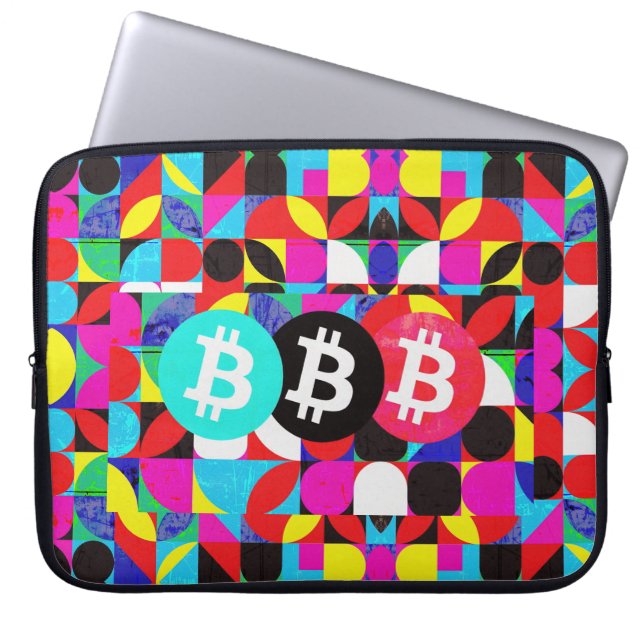 Farbenfrohe Bitcoin (Vibrant HD) Laptopschutzhülle (Vorderseite)