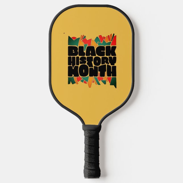 Farbenfrohe Bits Bold Black History Monat Pickleball Schläger (Vorderseite)