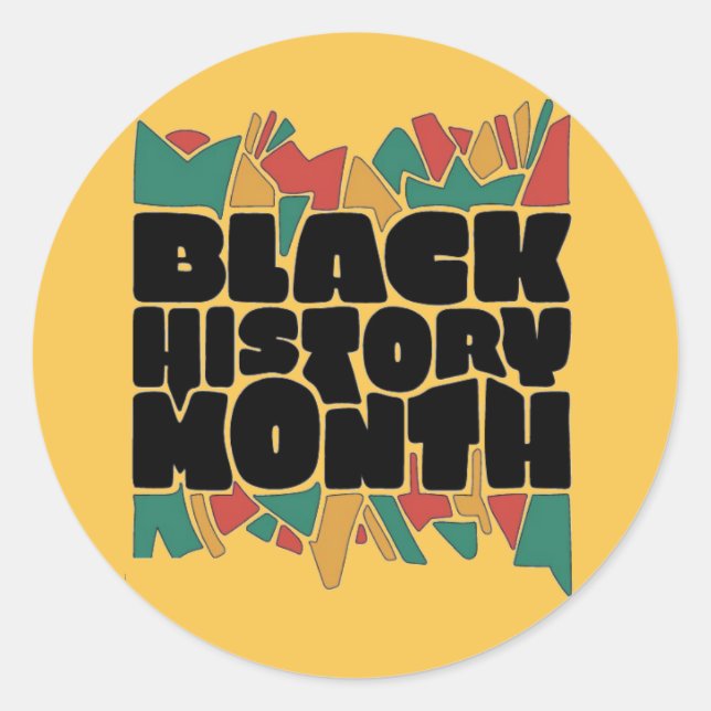Farbenfrohe Bits Bold Black History Monatsaufklebe Runder Aufkleber (Vorderseite)