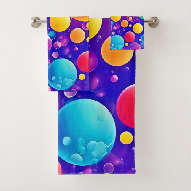 Farbenfrohe Blase Abstrakt Art Badhandtuch Set (Insitu)