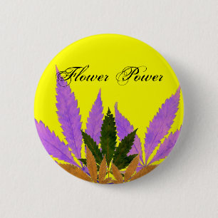 Farbenfrohe Blätter Blume Power Button