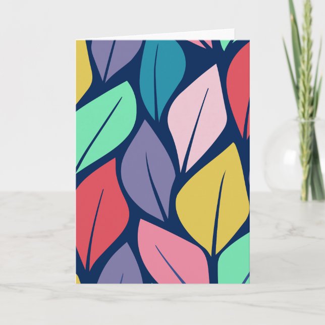 Farbenfrohe Blätter Natur Karte (Vorderseite)