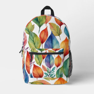 Farbenfrohe Blätter Naturkunstdesign Bedruckter Rucksack