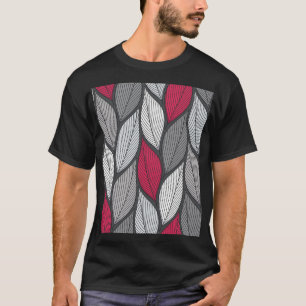 Farbenfrohe Blätter: von Hand gezeichnet nahtloses T-Shirt