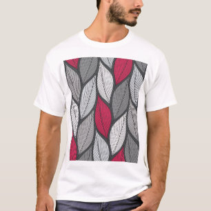 Farbenfrohe Blätter: von Hand gezeichnet nahtloses T-Shirt