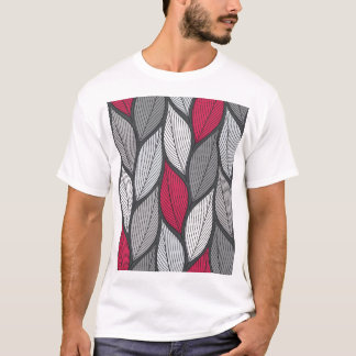 Farbenfrohe Blätter: von Hand gezeichnet nahtloses T-Shirt