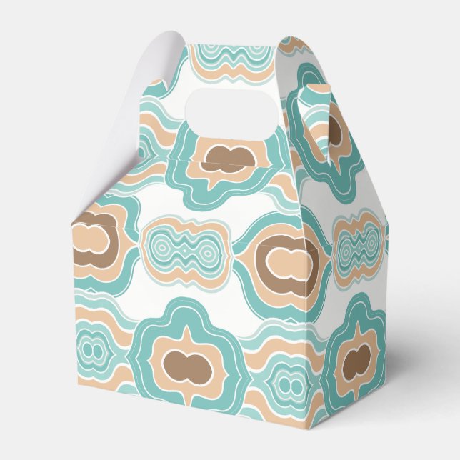 farbenfrohe blau/bräunliche/braune Medaille Geschenkschachtel (Vorderseite)