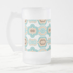 Farbenfrohe blau-bräunliche/braune Medaille Mattglas Bierglas