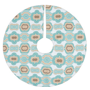 Farbenfrohe blau-bräunliche/braune Medaille Polyester Weihnachtsbaumdecke