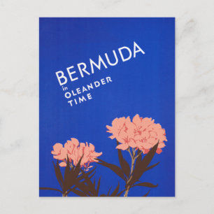 Farbenfrohe blaue Bermuda in Oleander Time Travel Postkarte