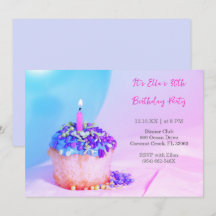 Farbenfrohe blaue Cupcake farbenfroh 30. Geburtsta