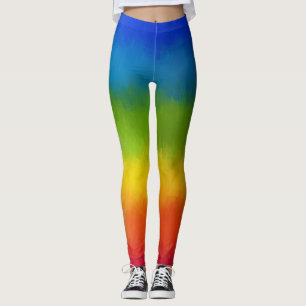 Farbenfrohe blaue gelbe grüne Vorlage Moderne Leggings