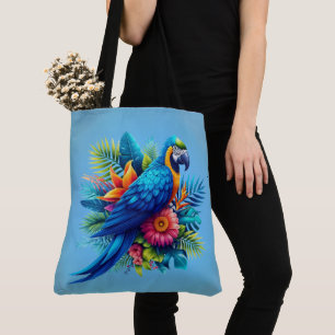 Farbenfrohe, blaue tropische Maca