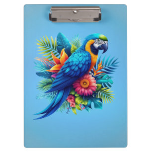 Farbenfrohe, blaue tropische Maca Klemmbrett