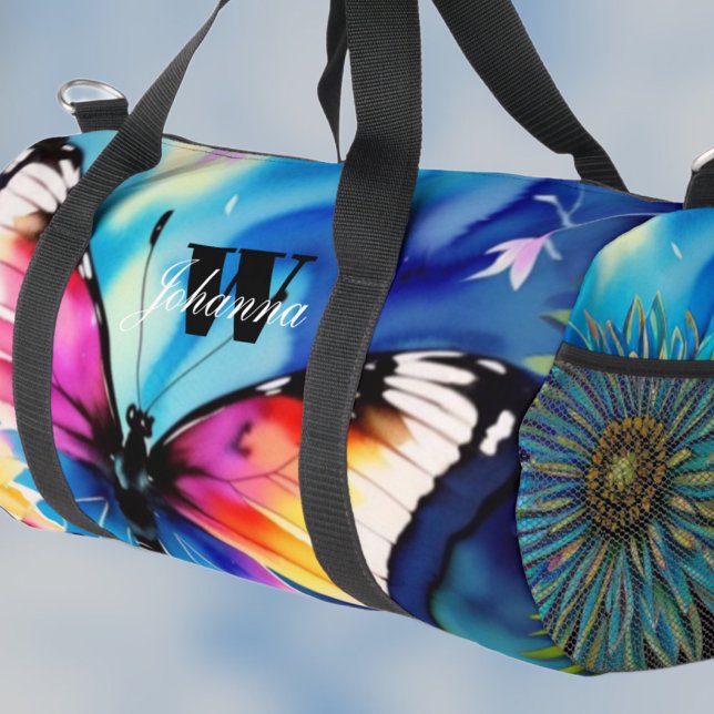 Farbenfrohe blaue Wasserfarbenflasche Duffle Bag (Von Creator hochgeladen)