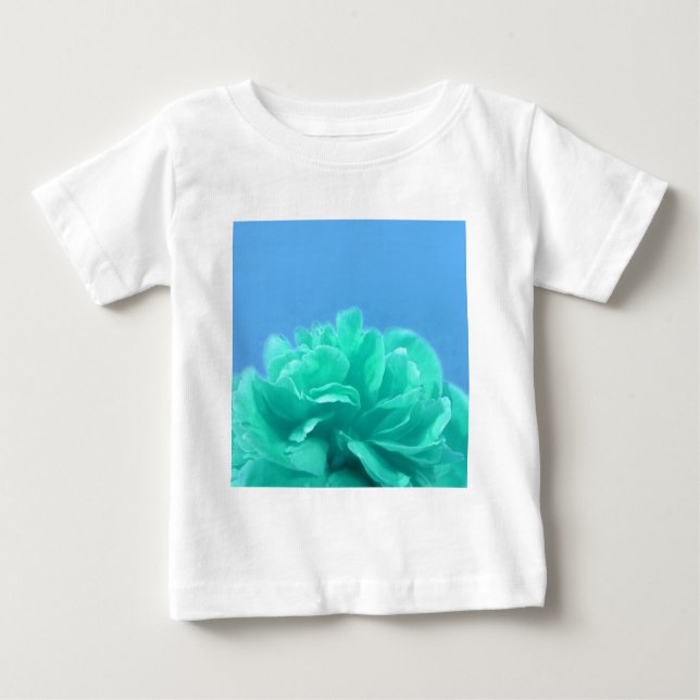 Farbenfrohe blaugrüne Blüte Baby T-shirt (Vorderseite)